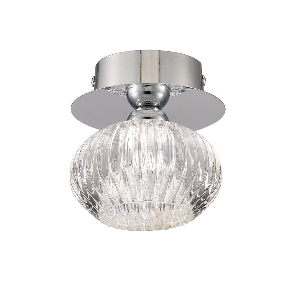 Franklite CF5749 Tizzy 1 Light Ceiling Flush Chrome (S)