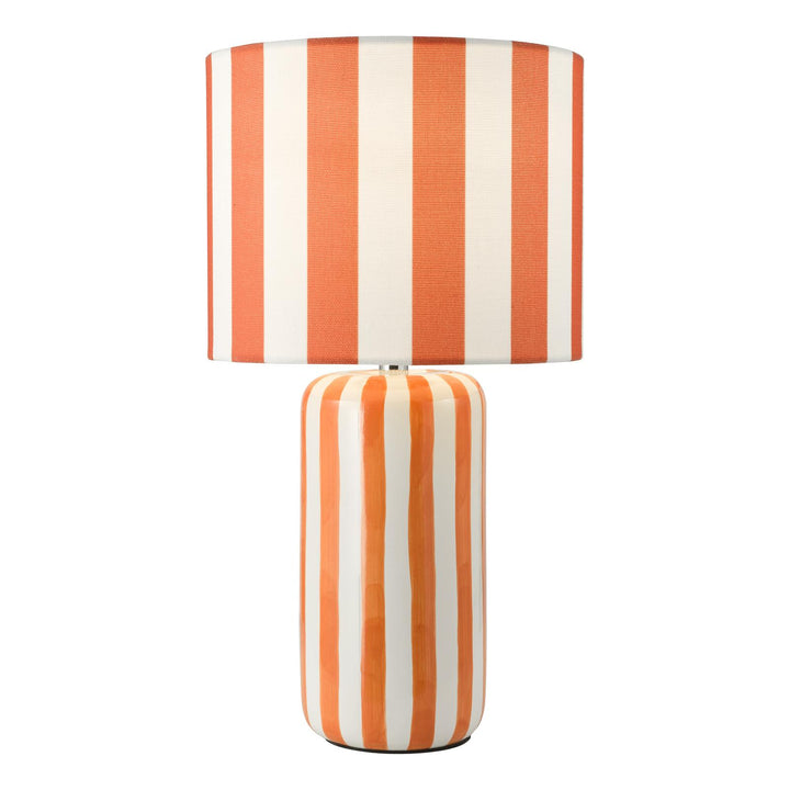 Dar CIC4211 Cicada Table Lamp Orange Ceramic and Polished Chrome With Shade