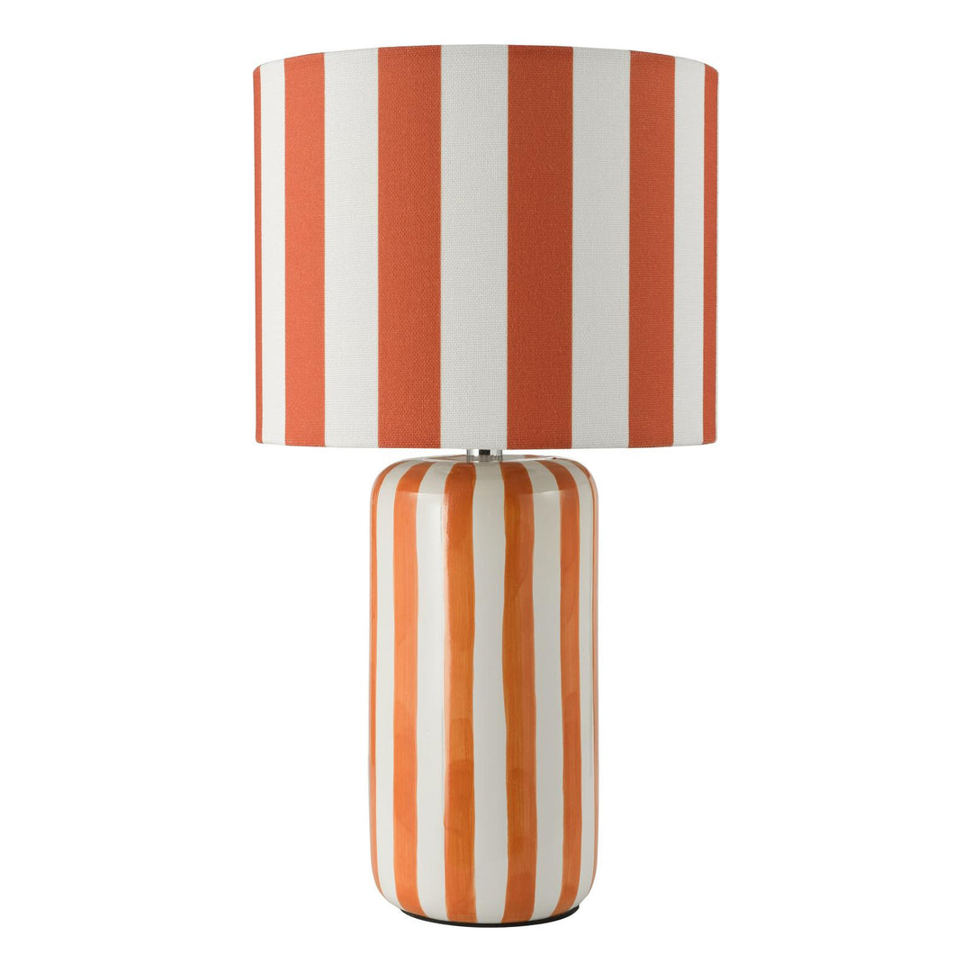 Dar CIC4211 Cicada Table Lamp Orange Ceramic and Polished Chrome With Shade