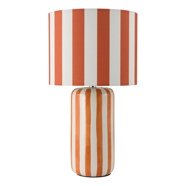 Dar CIC4211 Cicada Table Lamp Orange Ceramic and Polished Chrome With Shade