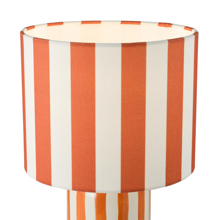 Dar CIC4211 Cicada Table Lamp Orange Ceramic and Polished Chrome With Shade