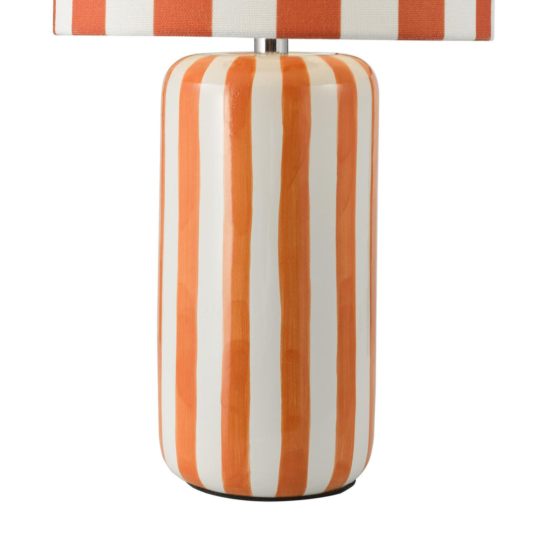 Dar CIC4211 Cicada Table Lamp Orange Ceramic and Polished Chrome With Shade