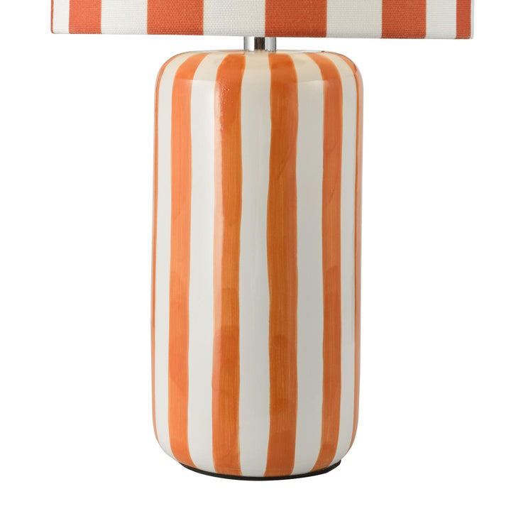 Dar CIC4211 Cicada Table Lamp Orange Ceramic and Polished Chrome With Shade