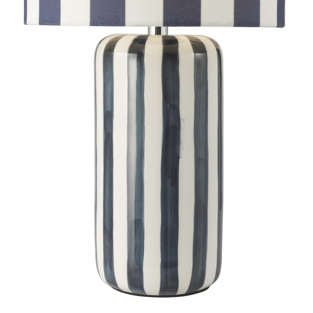 Dar CIC4223 Cicada Table Lamp Blue Ceramic and Polished Chrome With Shade