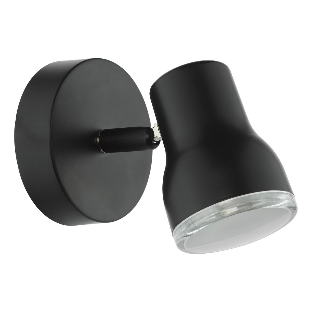 Dar CLI0722 Clint Bathroom Wall Spot Light Matt Black IP44