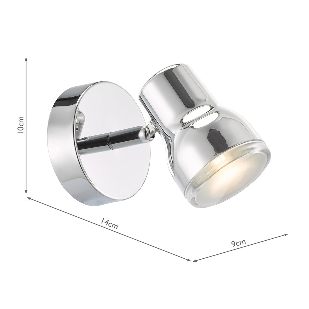 Dar CLI0750 Clint Bathroom Wall Spot Light Polished Chrome IP44