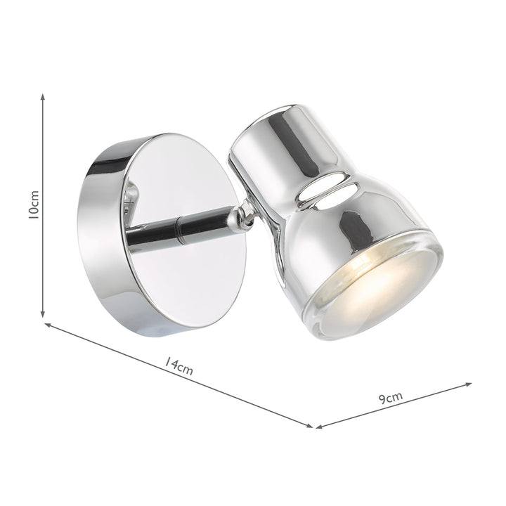 Dar CLI0750 Clint Bathroom Wall Spot Light Polished Chrome IP44
