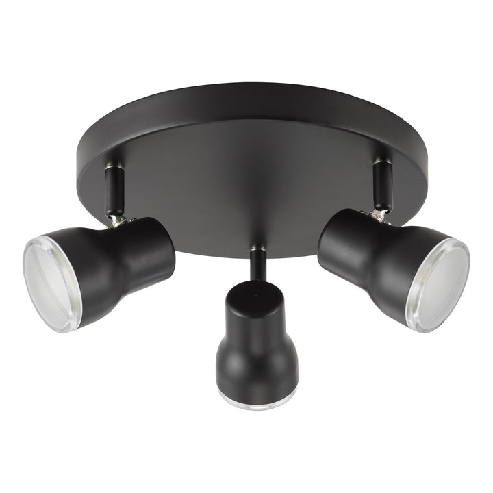 Dar CLI7622 Clint 3 Light Bathroom Ceiling Spot Light Matt Black IP44