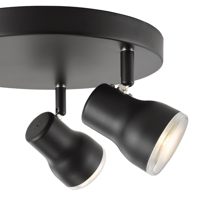 Dar CLI7622 Clint 3 Light Bathroom Ceiling Spot Light Matt Black IP44