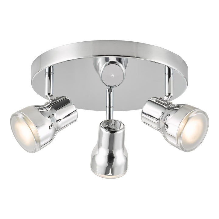 Dar CLI7650 Clint 3 Light Bathroom Ceiling Spot Light Polished Chrome IP44