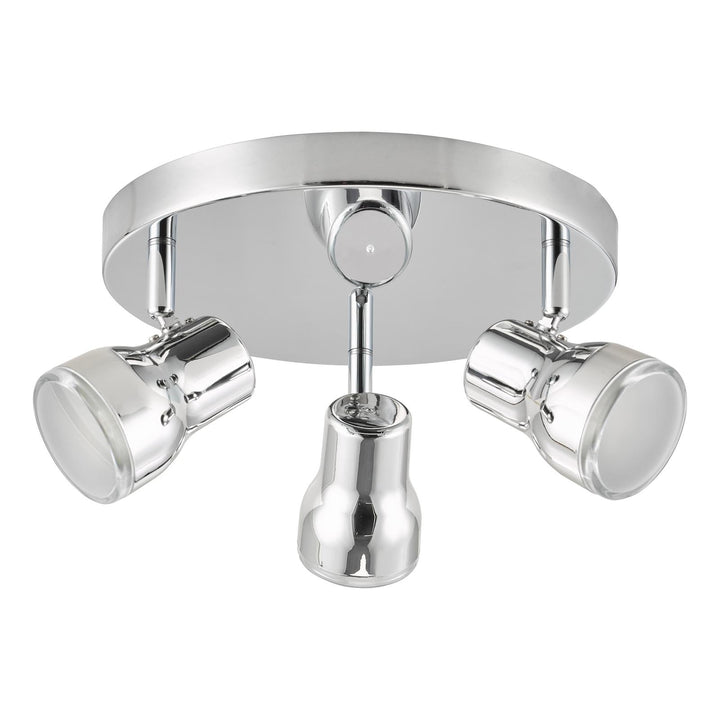 Dar CLI7650 Clint 3 Light Bathroom Ceiling Spot Light Polished Chrome IP44