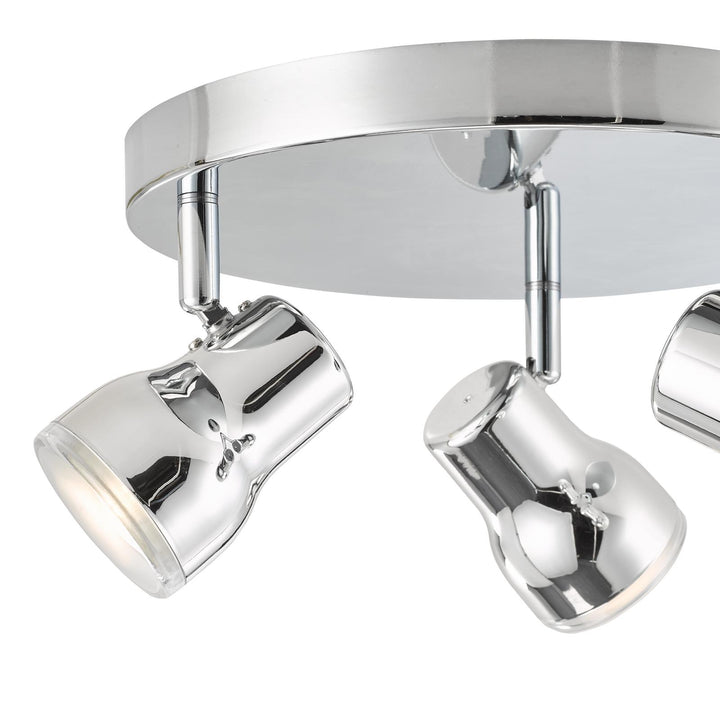 Dar CLI7650 Clint 3 Light Bathroom Ceiling Spot Light Polished Chrome IP44