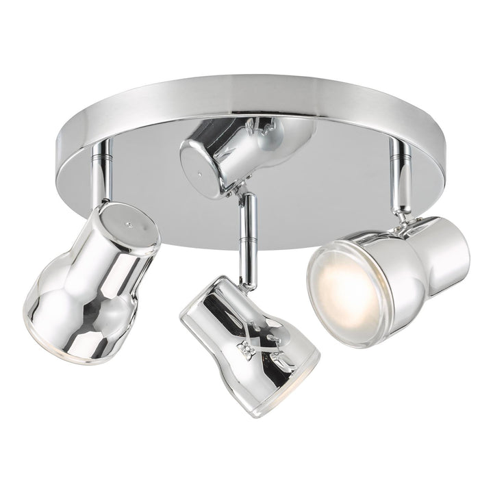 Dar CLI7650 Clint 3 Light Bathroom Ceiling Spot Light Polished Chrome IP44