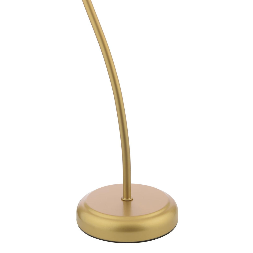 Dar COG4235 Cognac Table Lamp Satin Gold and Champagne Ribbed Glass