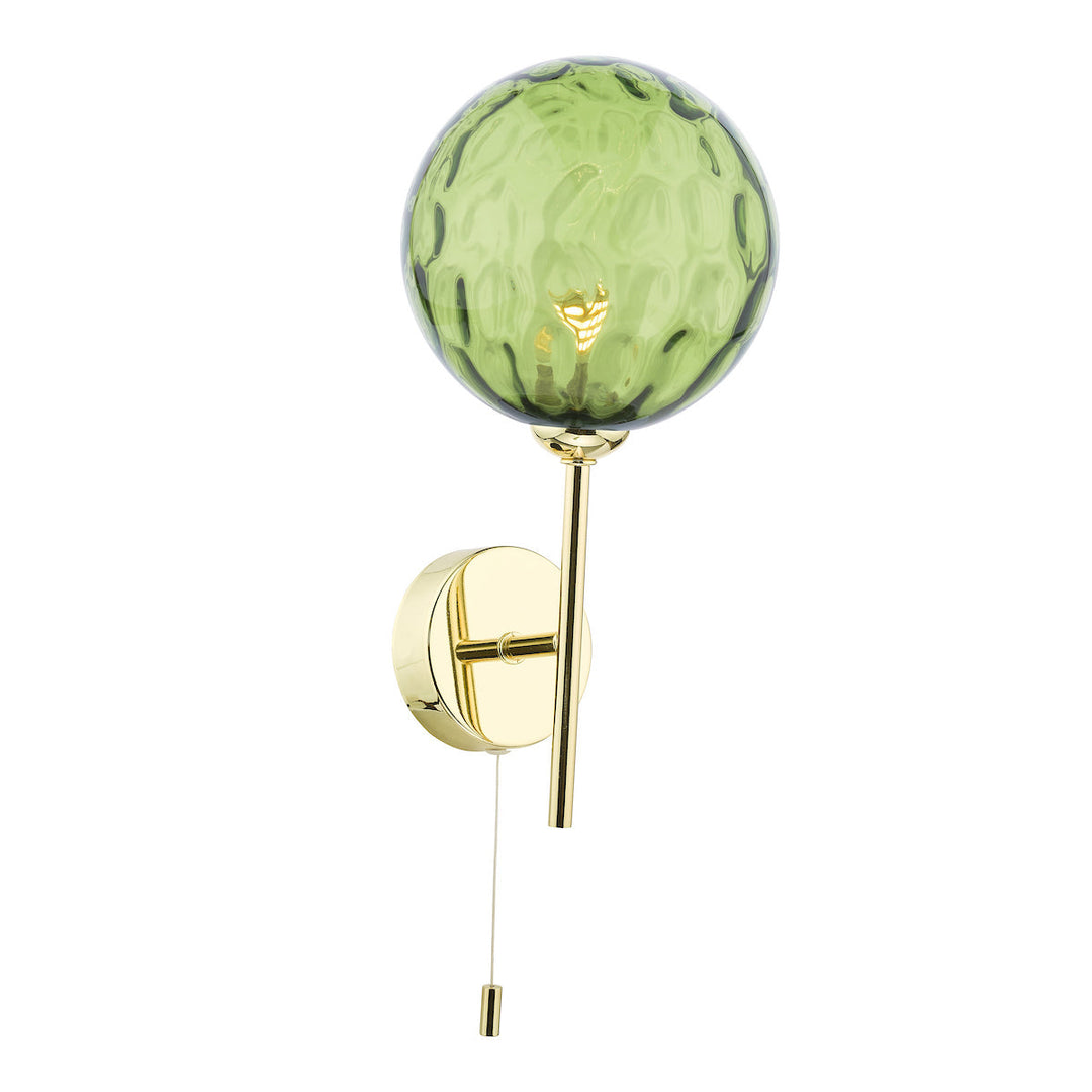 Dar GL14 Mix &amp; Match Green Dimpled Glass G9 15cm Shade Only (S)