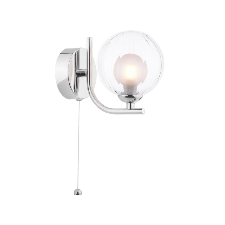 Dar CRA0750-20 Cradle Wall Light Polished Chrome With Clear/Opal Glass
