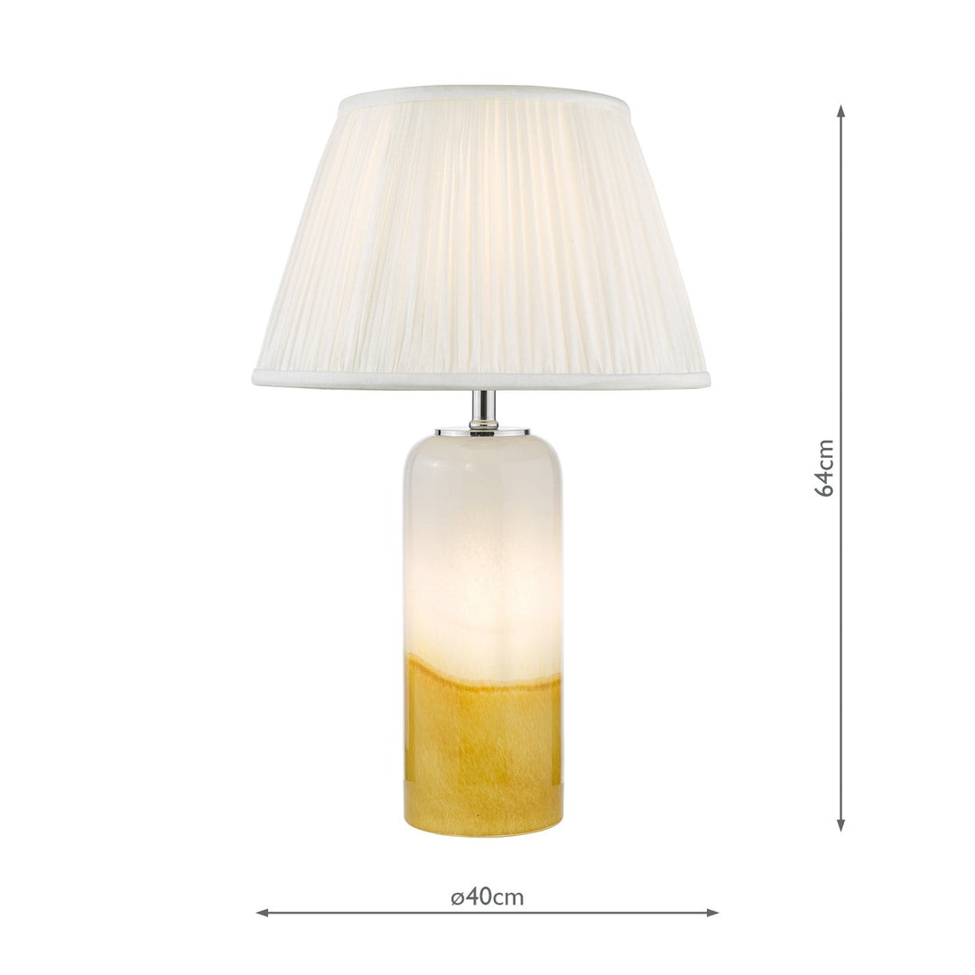Dar DEA4226-ULY1615 Deandra Table Lamp Yellow Glass With Shade