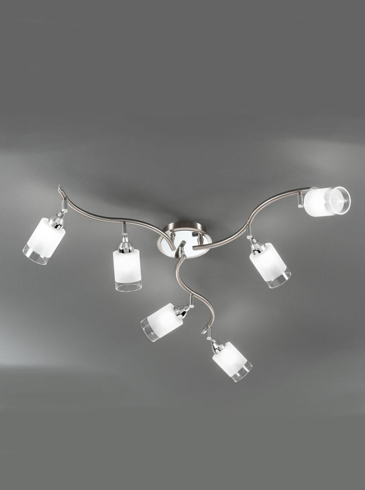 Franklite DP40026 Campani 6 Light Ceiling Flush Chrome / Satin Nickel (S)