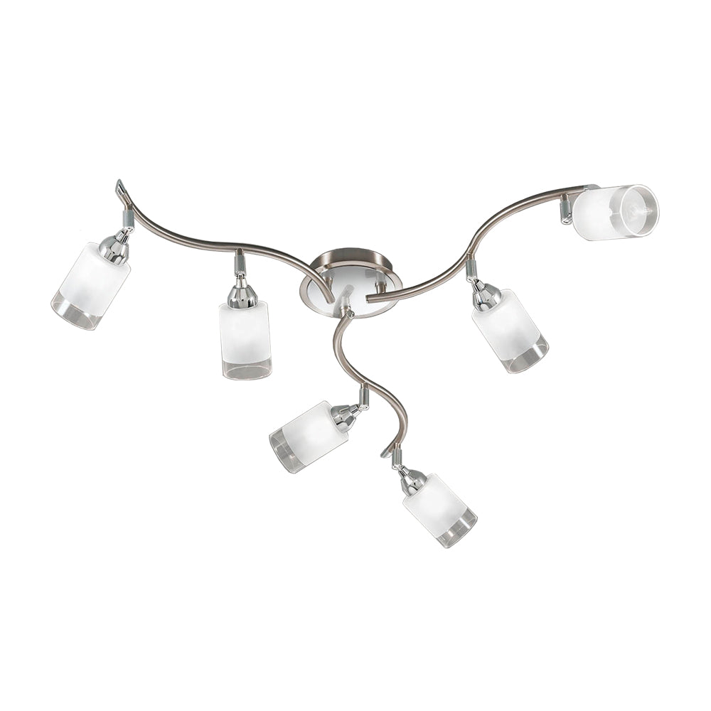 Franklite DP40026 Campani 6 Light Ceiling Flush Chrome / Satin Nickel (S)