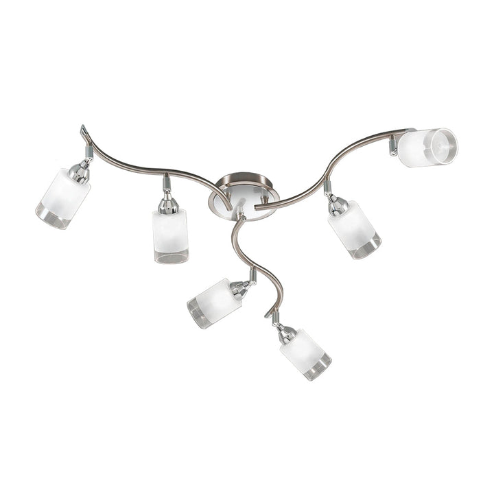 Franklite DP40026 Campani 6 Light Ceiling Flush Chrome / Satin Nickel (S)
