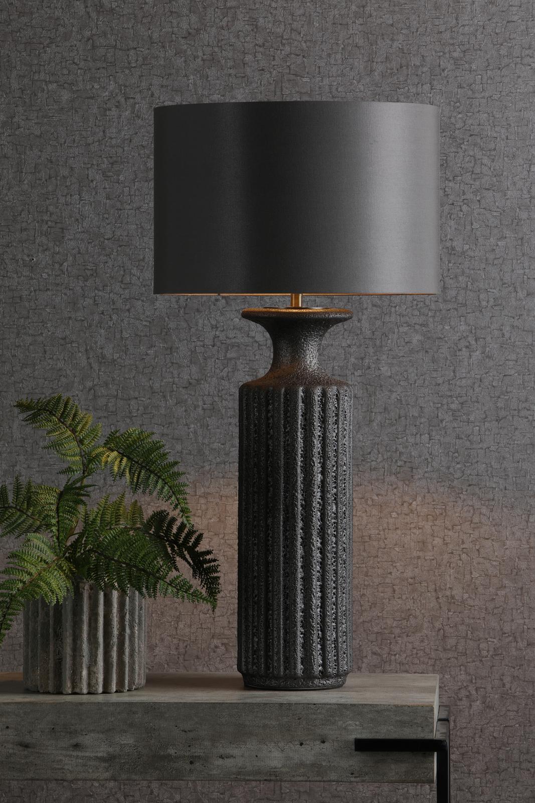 Dar DUG4222-BOK4232RS-X Dugan Table Lamp Black Ceramic With Shade