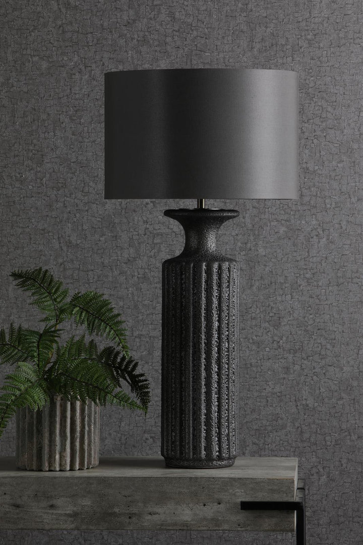 Dar DUG4222-BOK4232RS-X Dugan Table Lamp Black Ceramic With Shade