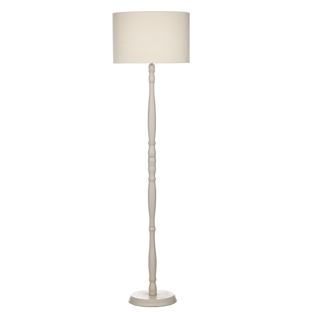 Dar DUN4933 Dunlop Floor Lamp Matt Cream With Shade