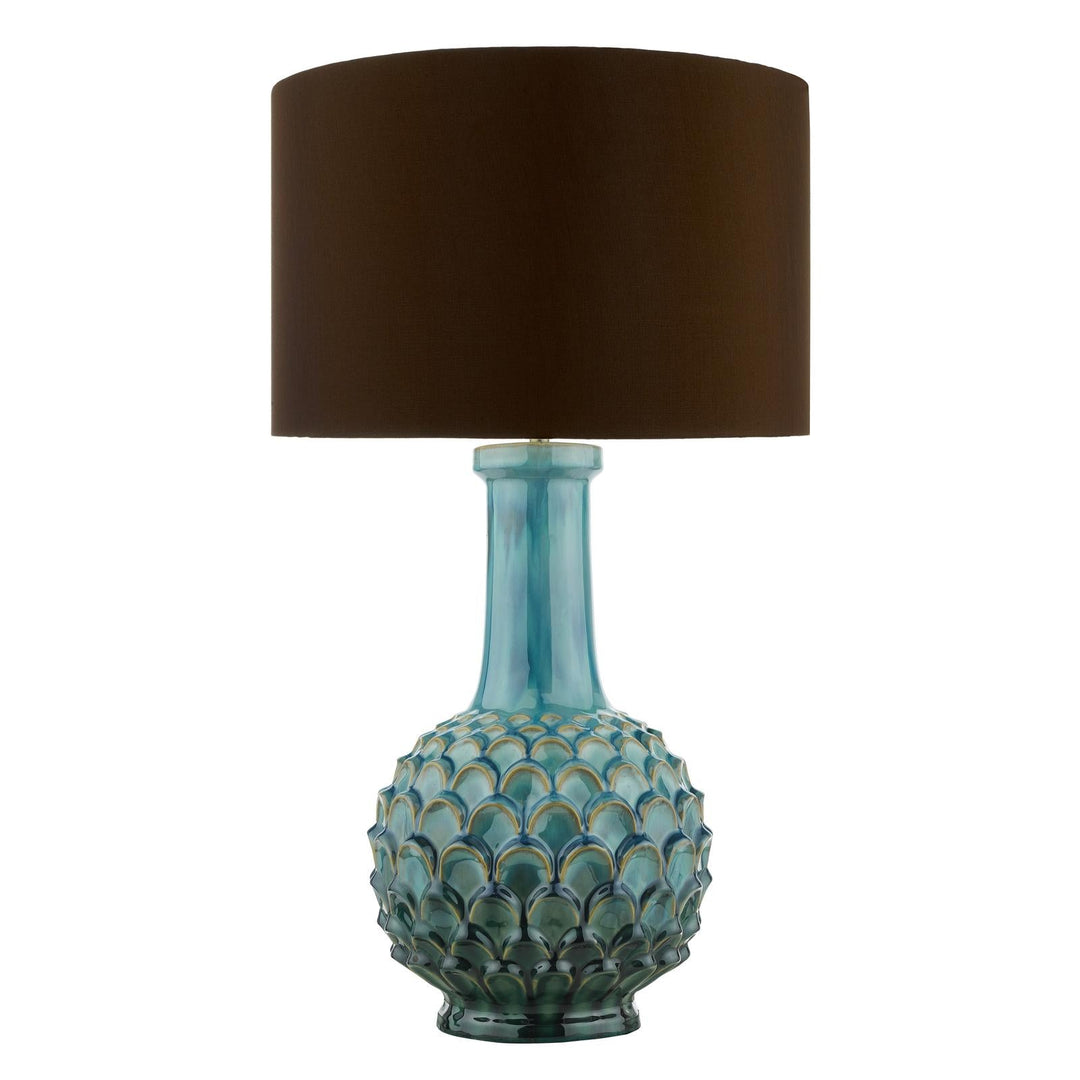 Dar EDL4223-VOY1422 Edlyn Table Lamp Blue Ceramic With Shade