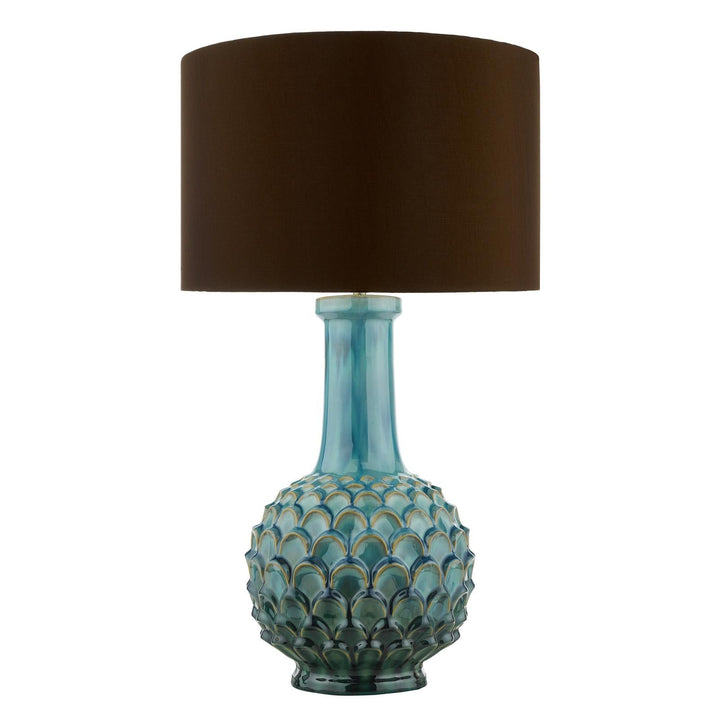 Dar EDL4223-VOY1422 Edlyn Table Lamp Blue Ceramic With Shade