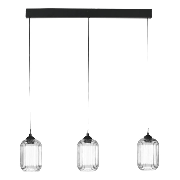 Dar EIL0322 Eileen 3 Light Bar Pendant Matt Black LED