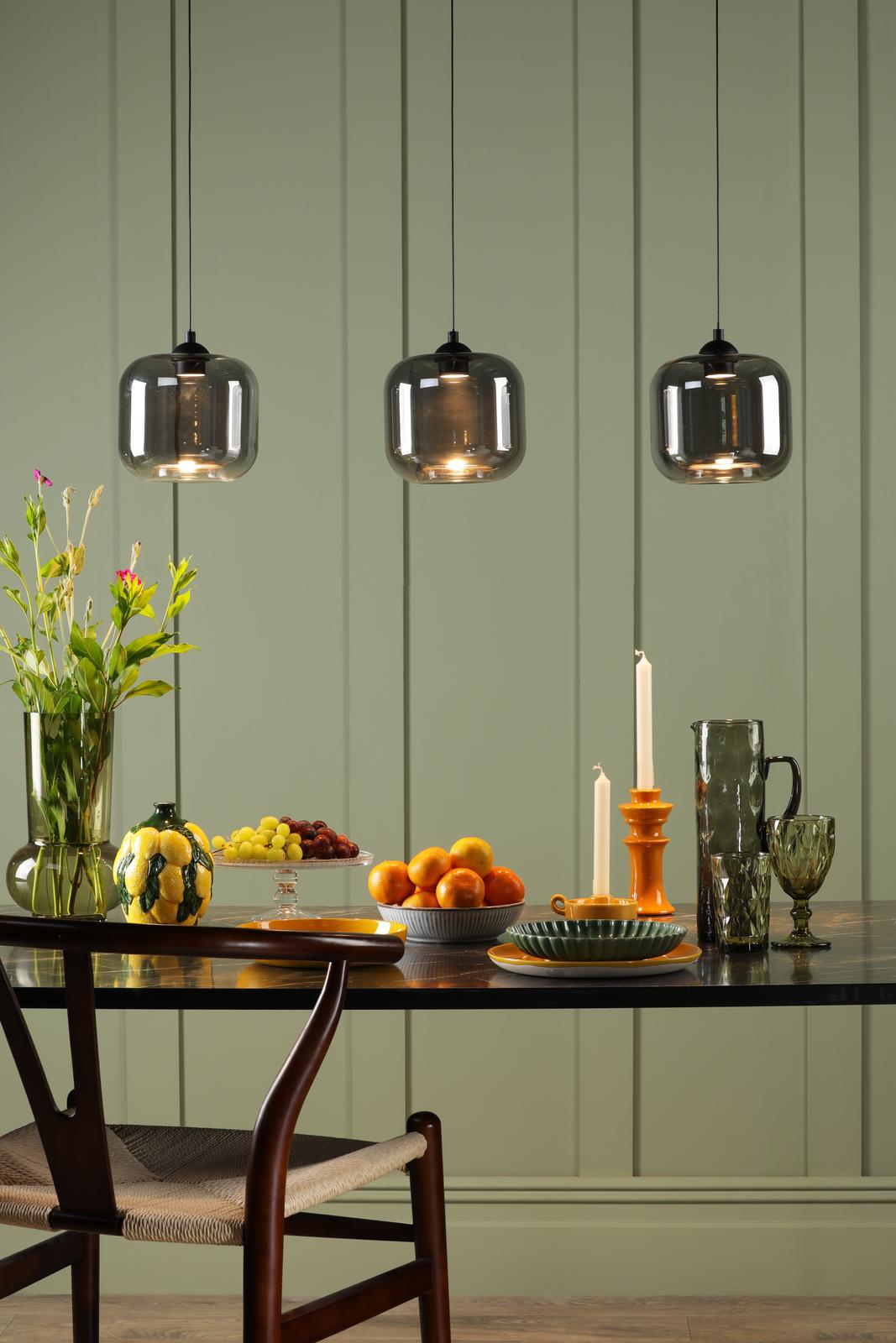 Dar EIL0322 Eileen 3 Light Bar Pendant Matt Black LED