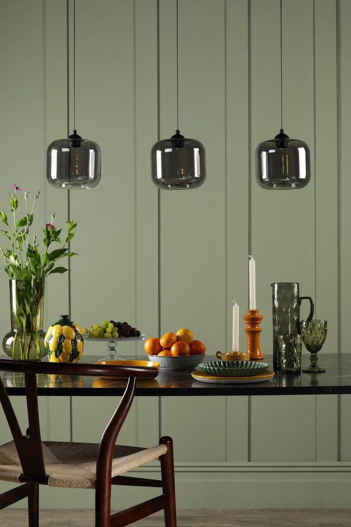 Dar EIL0322 Eileen 3 Light Bar Pendant Matt Black LED