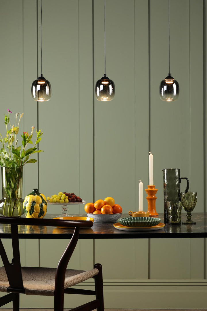 Dar EIL0322 Eileen 3 Light Bar Pendant Matt Black LED