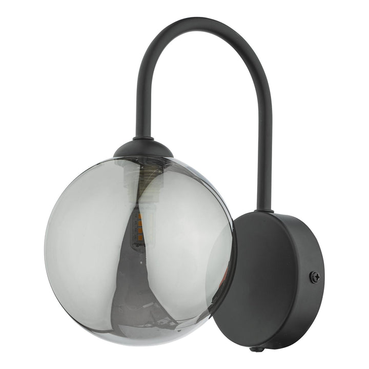 Dar EIS0722 Eissa Wall Light Matt Black and Smoked Glass