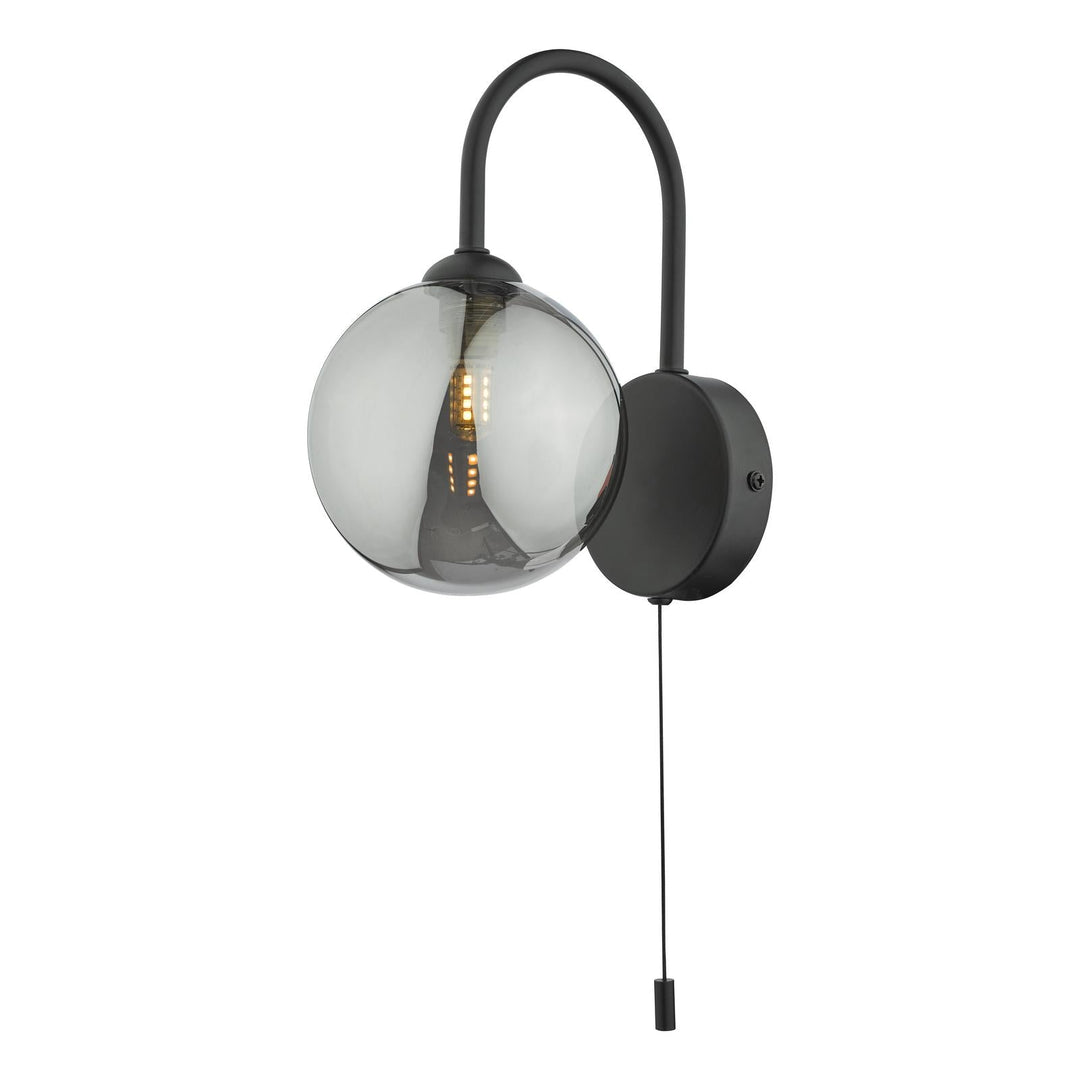 Dar EIS0722 Eissa Wall Light Matt Black and Smoked Glass