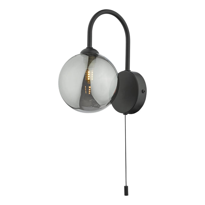 Dar EIS0722 Eissa Wall Light Matt Black and Smoked Glass