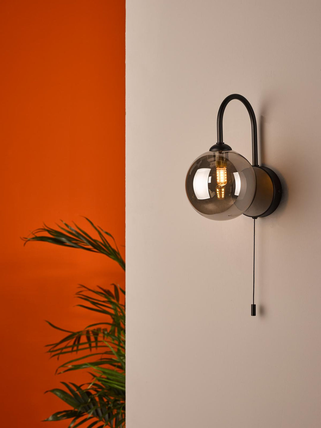 Dar EIS0722 Eissa Wall Light Matt Black and Smoked Glass