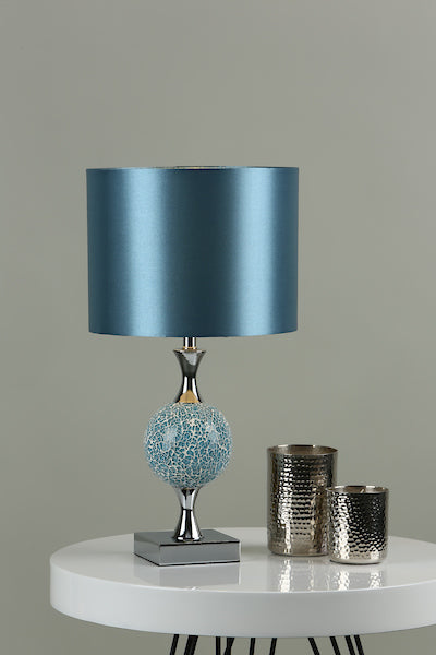 Dar ELS4223 Elsa Table Lamp Blue Mosaic With Shade