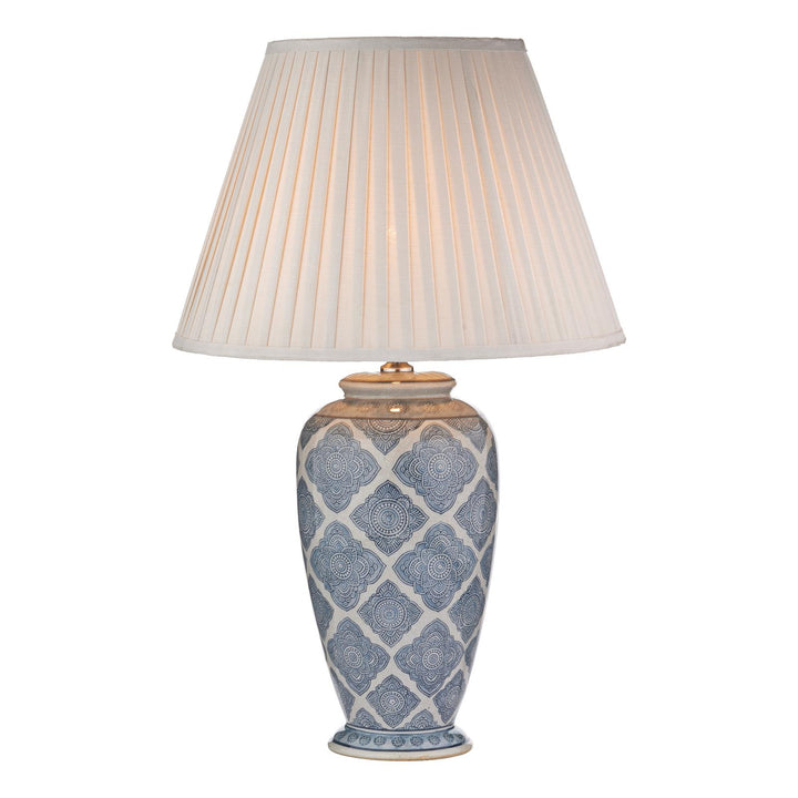 Dar ELY4223-S1098 Ely Table Lamp Blue Ceramic With Shade
