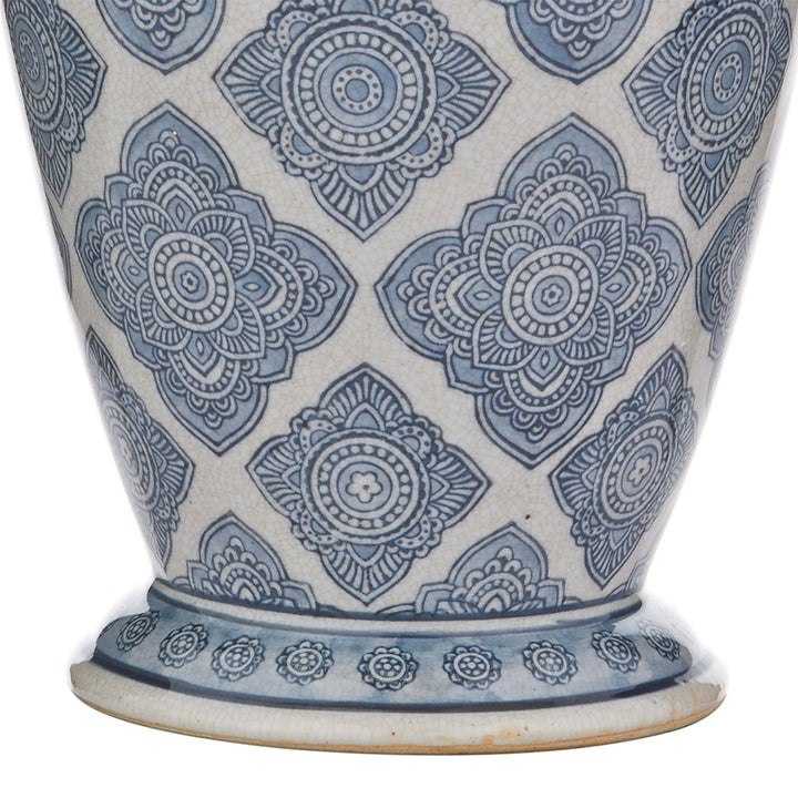 Dar ELY4223-S1098 Ely Table Lamp Blue Ceramic With Shade