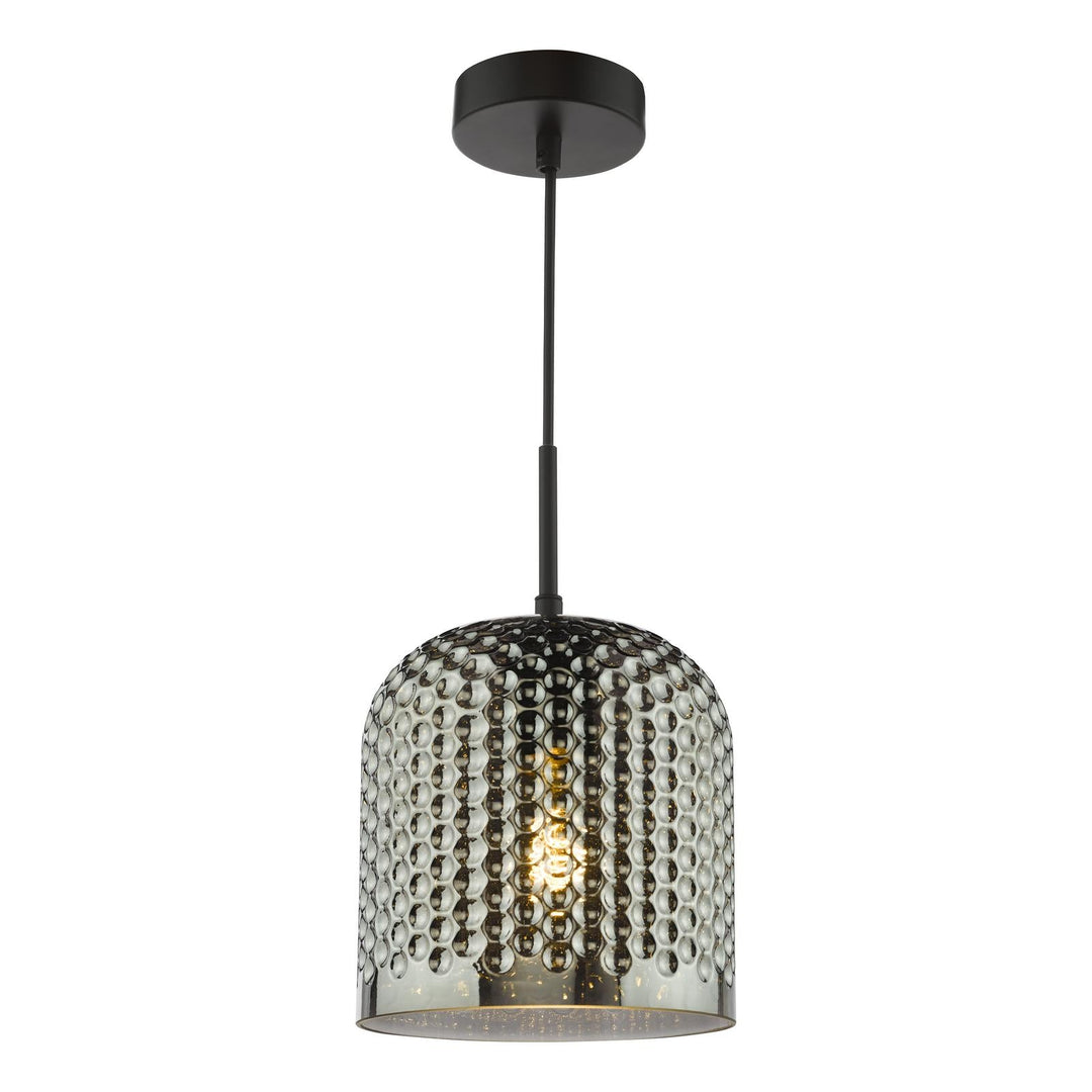 Dar ESI0110 Esila Pendant Matt Black and Smoked Glass
