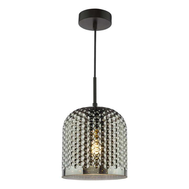 Dar ESI0110 Esila Pendant Matt Black and Smoked Glass