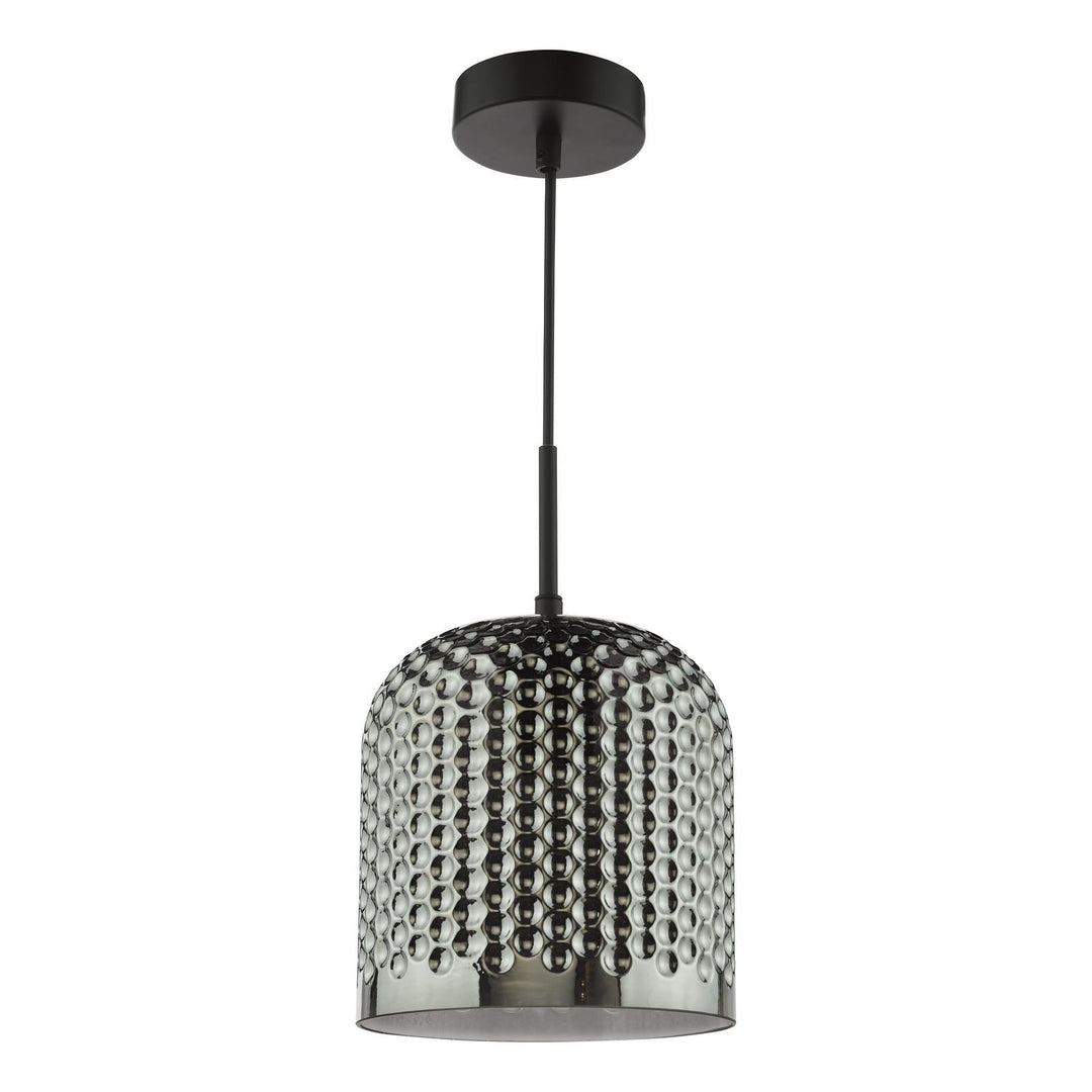 Dar ESI0110 Esila Pendant Matt Black and Smoked Glass