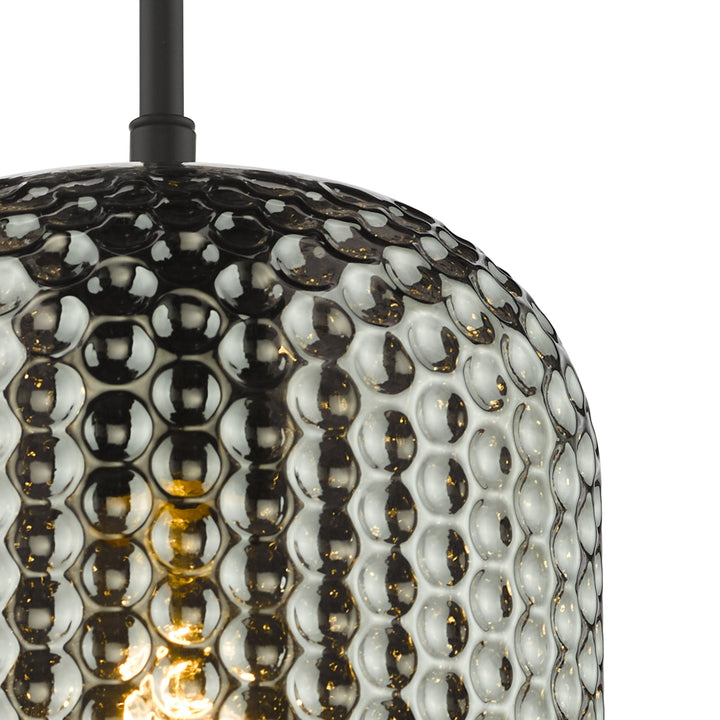 Dar ESI0110 Esila Pendant Matt Black and Smoked Glass