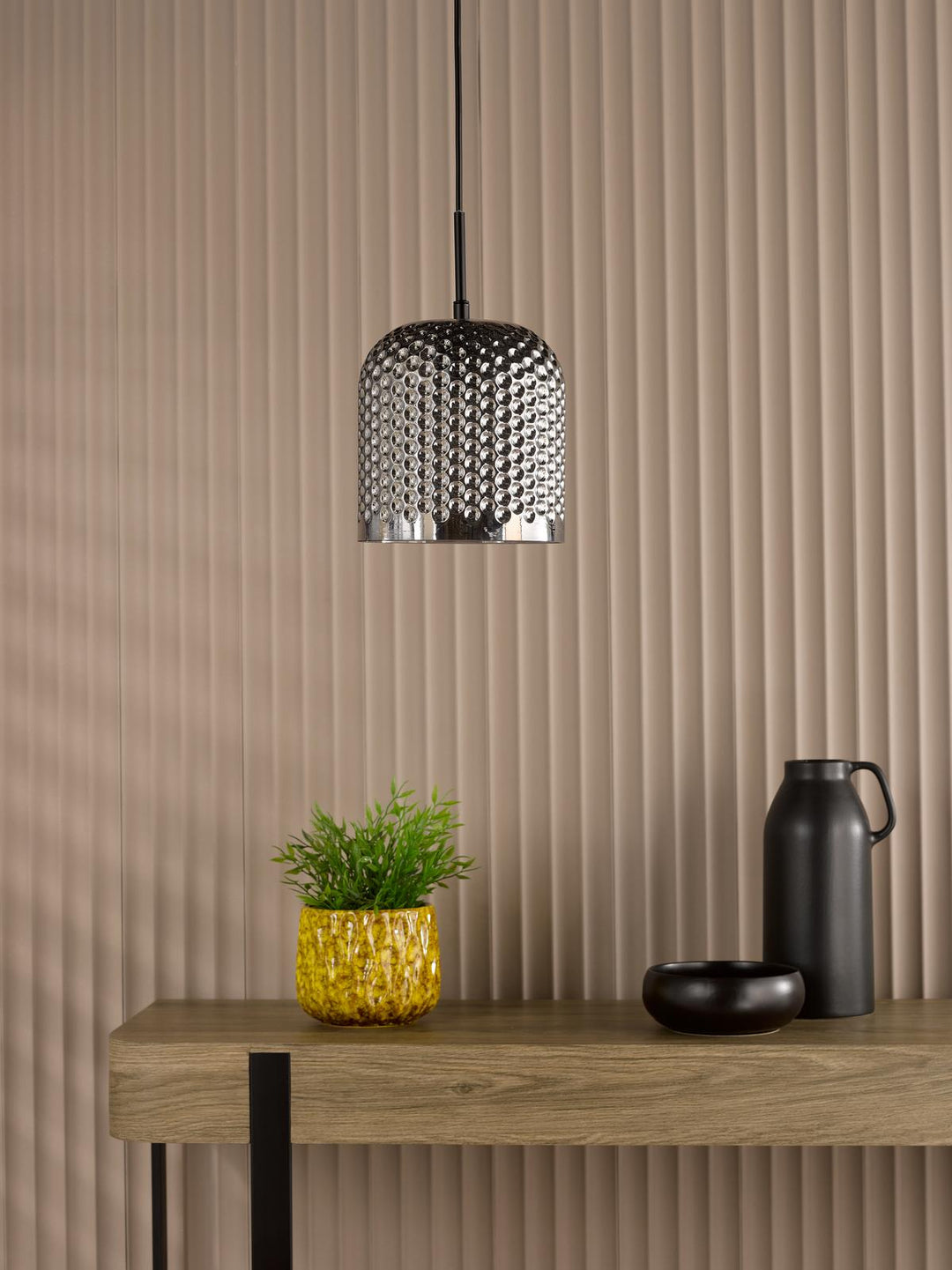 Dar ESI0110 Esila Pendant Matt Black and Smoked Glass