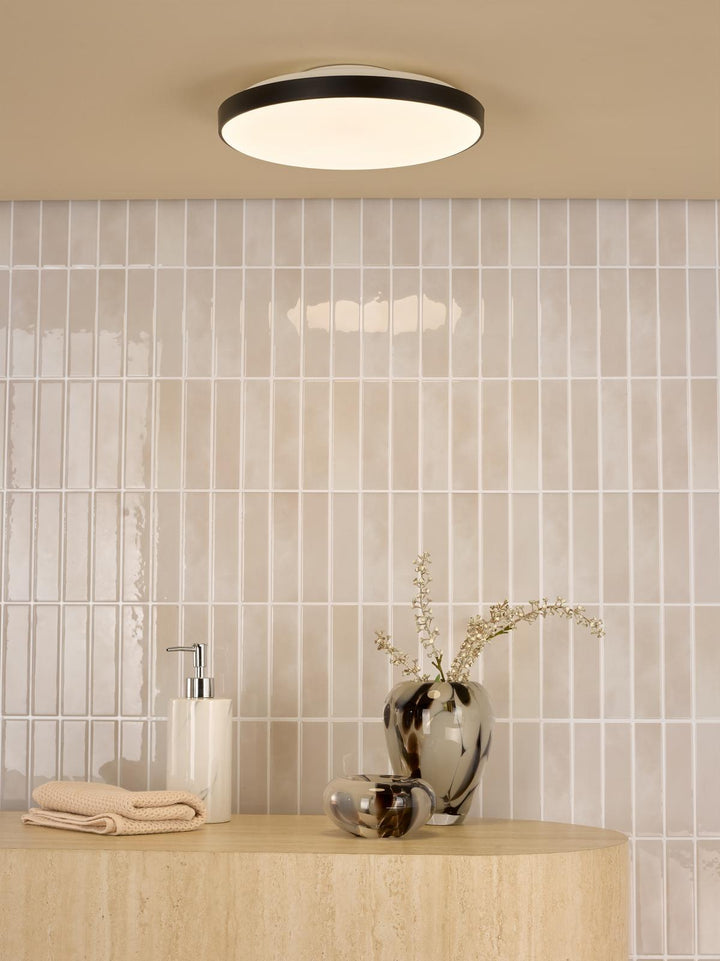 Dar ESS5222 Essien Bathroom Ceiling Light White and Black LED IP44