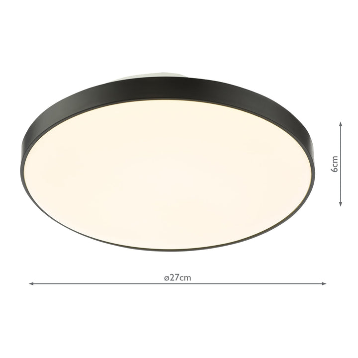 Dar ESS5222 Essien Bathroom Ceiling Light White and Black LED IP44