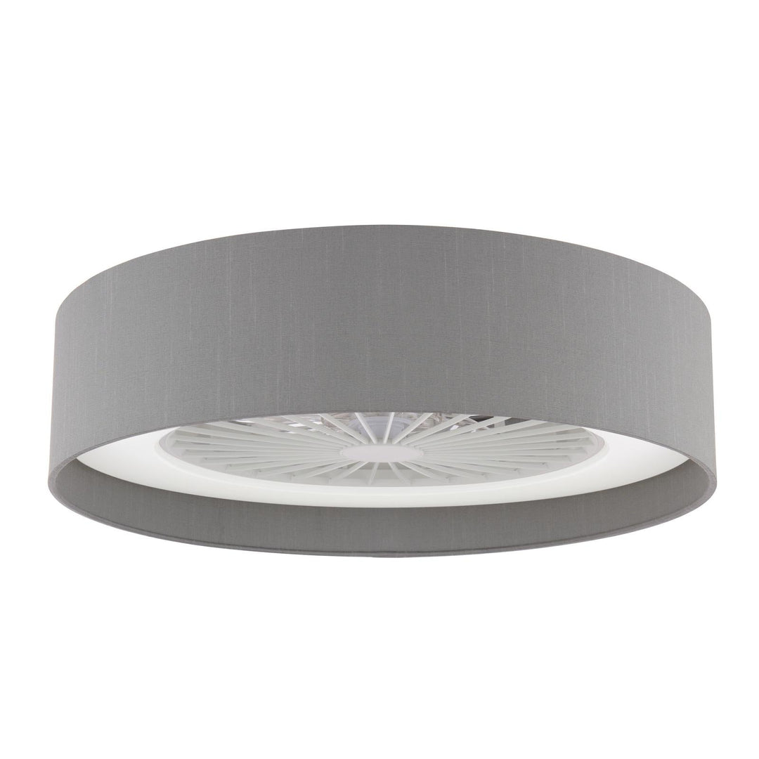 Dar FAN5239 Fan Flush White and Grey With Shade LED
