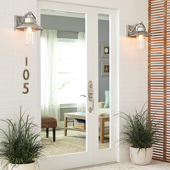 Feiss FE-BOYNTON2-L Boynton 1 Light Large  Outdoor Wall Lantern Painted Brushed Steel