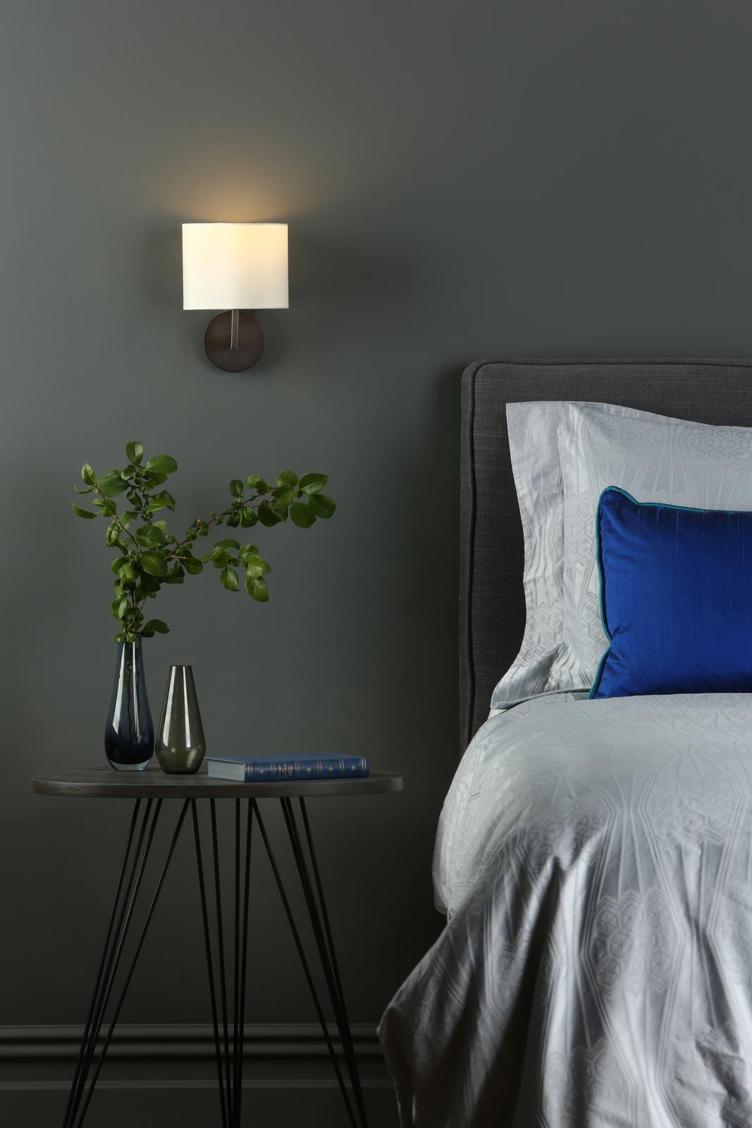 Dar FER0763-S1122 Ferrara Wall Light Brushed Bronze With Shade